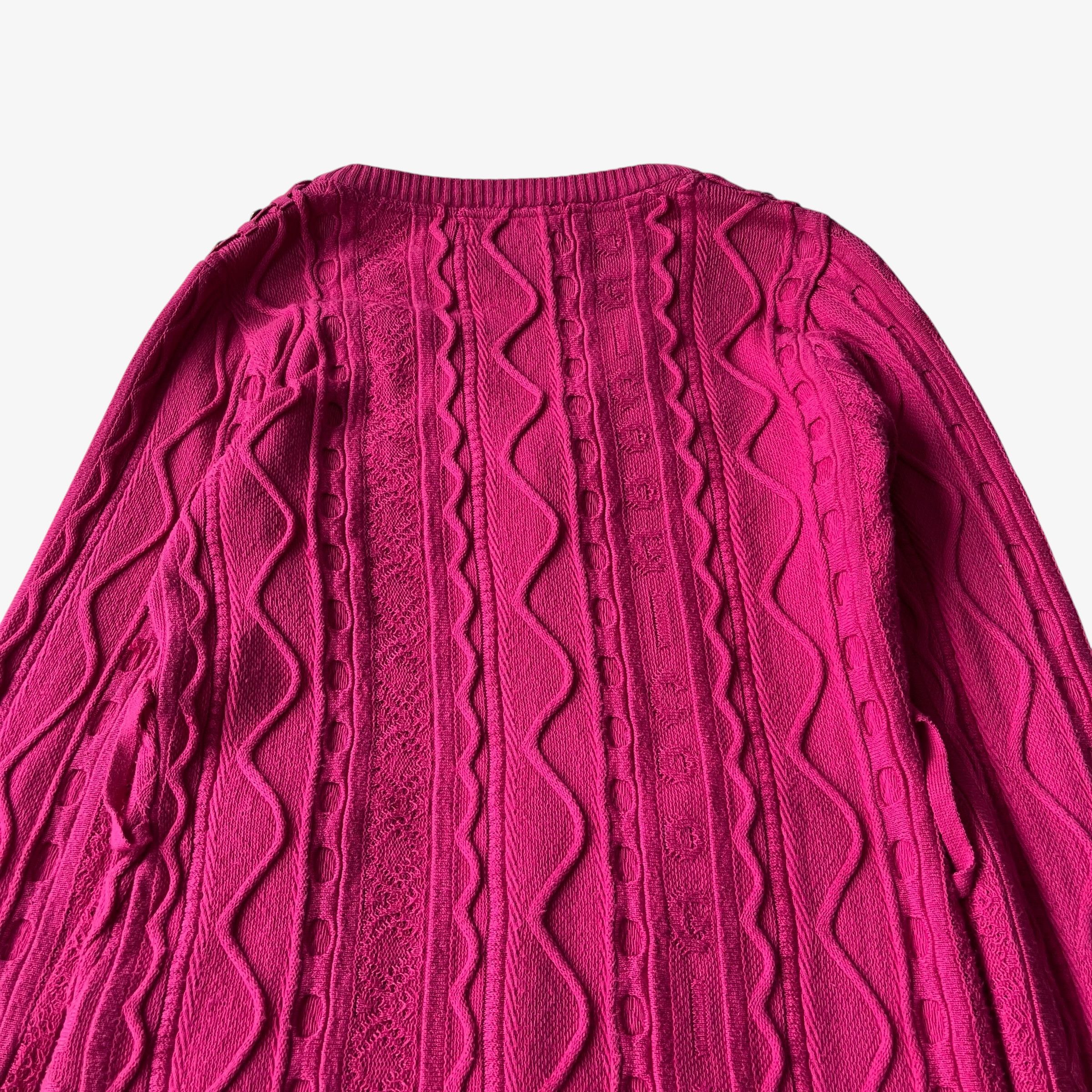 Coogi Vintage Y2K Women's Coogi 3D Textured Knit Pink Cardigan Size M / US 6-8 / IT 42-44 - 9 Thumbnail