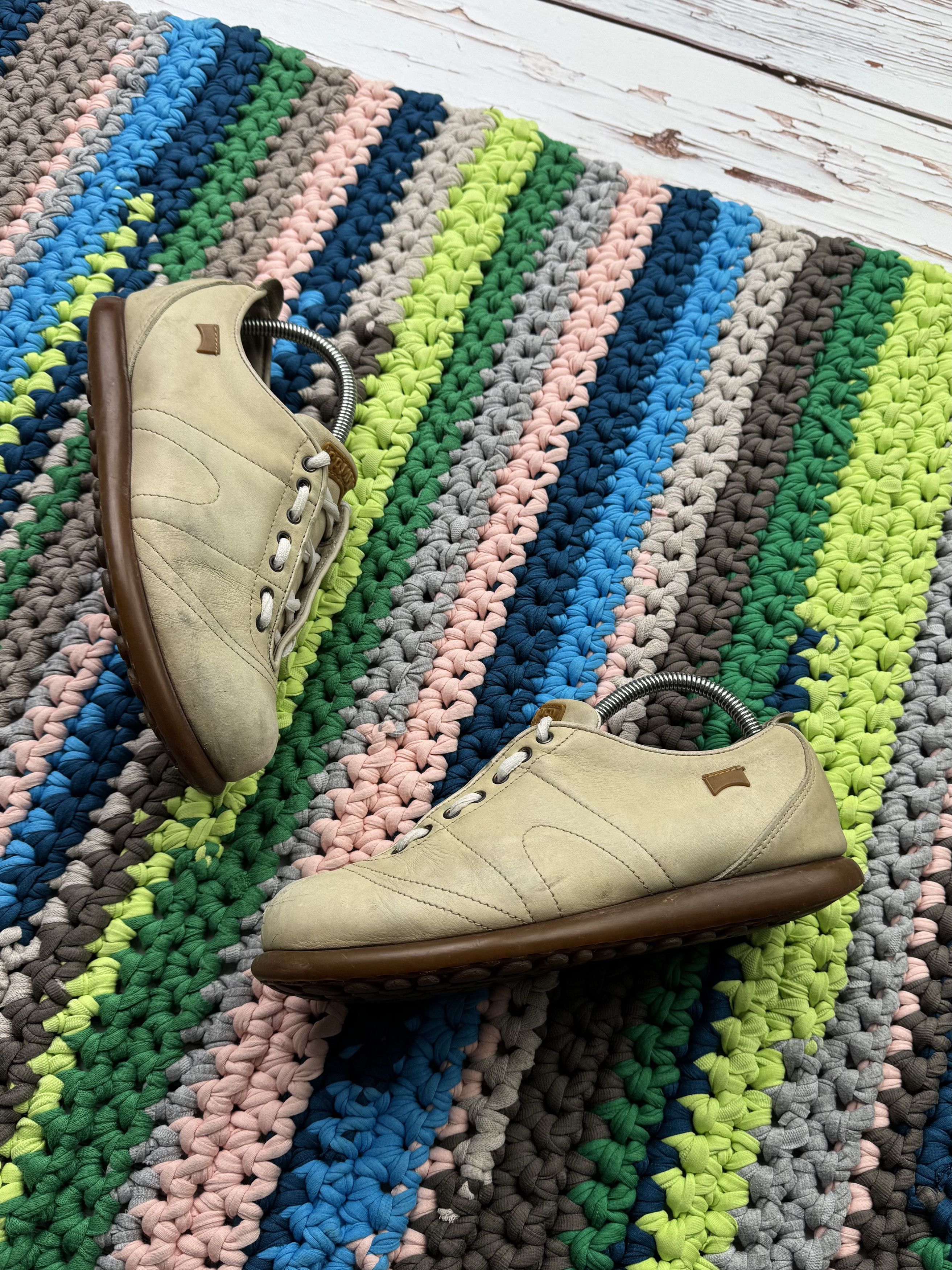 Camper Vintage Leather Faded Shoes in Beige, Women's (Size 9)