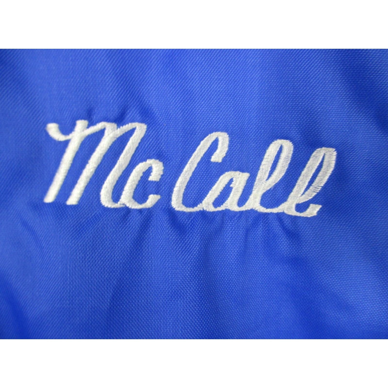 Vintage VINTAGE Trophy Jackets Varsity Bomber Jacket Blue Nylon McCall Jacket Mens L Blue Nylon Solid Pattern College Theme Basketball Size US L / EU 52-54 / 3 - 5 Thumbnail