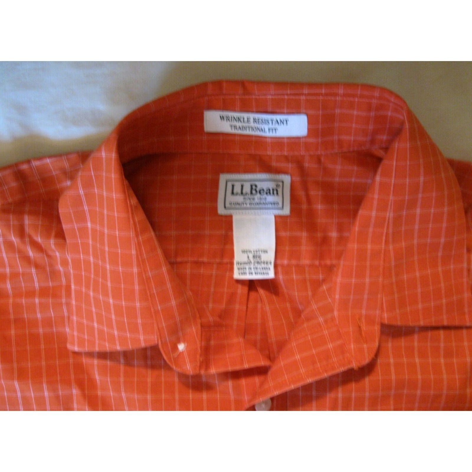 Vintage LL Bean Traditional Fit Casual Button Down Shirt Orange Mens Large Styles Size US L / EU 52-54 / 3 - 3 Thumbnail