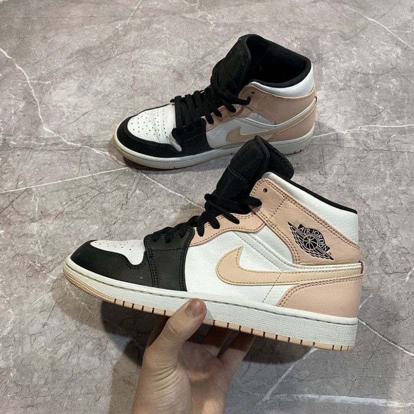 Jordan Brand × Nike NIKE AIR JORDAN 1 MID CRIMSON TINT SNEAKERS PINK Size US 7.5 / EU 40-41 - 2 Thumbnail