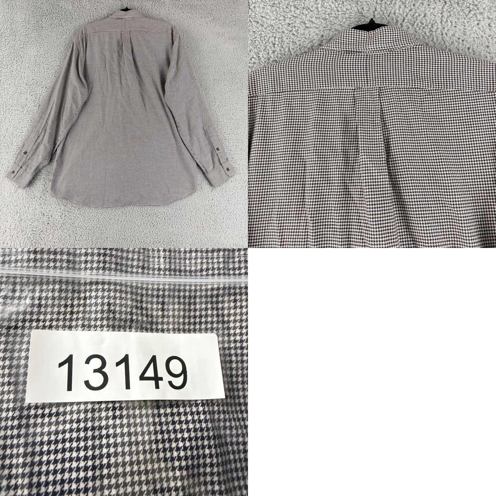 Ralph Lauren VINTAGE Polo Golf Ralph Lauren Button-Up Shirt Mens Large Black Benford Houndstooth VTG Size US L / EU 52-54 / 3 - 9 Thumbnail