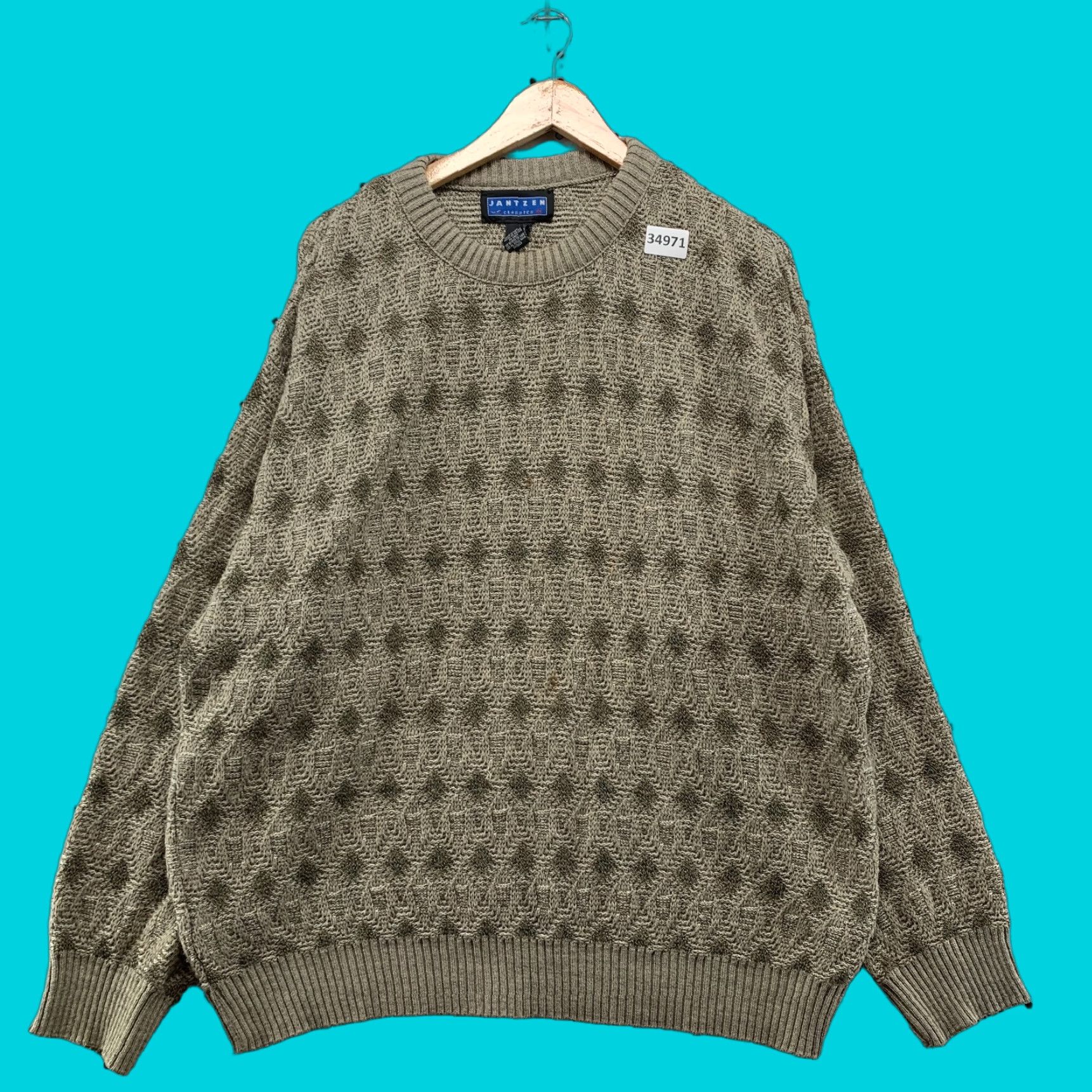 Jantzen VINTAGE Jantzen Knit Acrylic Sweater Mens Large Gray Grandpa Pullover 25.5x29.5 Size US L / EU 52-54 / 3 - 1 Thumbnail