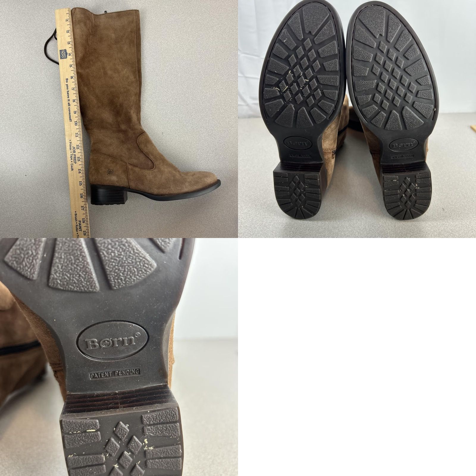 Born Born Boots Womens Knee High Riding Zip Lace Up Brown Suede 9 M Casual Fall Winter Leather Upper Size US 9 / IT 39 - 9 Thumbnail