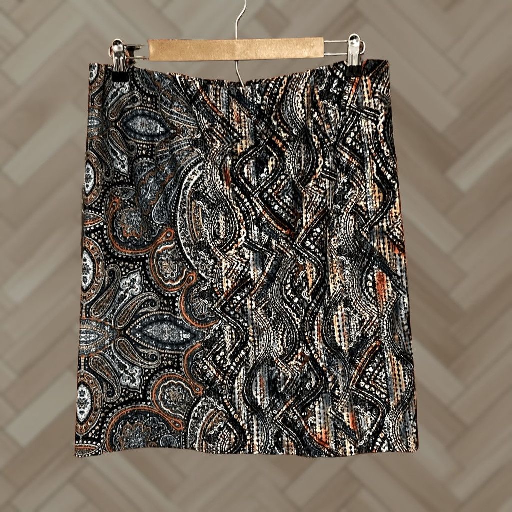 J. Jill J.Jill Skirt Pencil Elastic Waist Knee Length Multicolor Womens M-Size"} Size 32" / US 10 / IT 46 - 1 Thumbnail