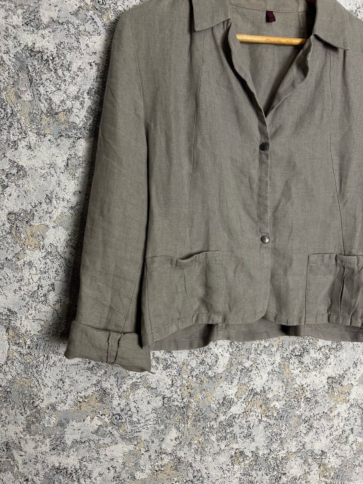 Designer × Vintage Katharina Hovman Women's Light Linen Jacket Blazer Size 36 Size XS / US 0-2 / IT 36-38 - 2 Thumbnail