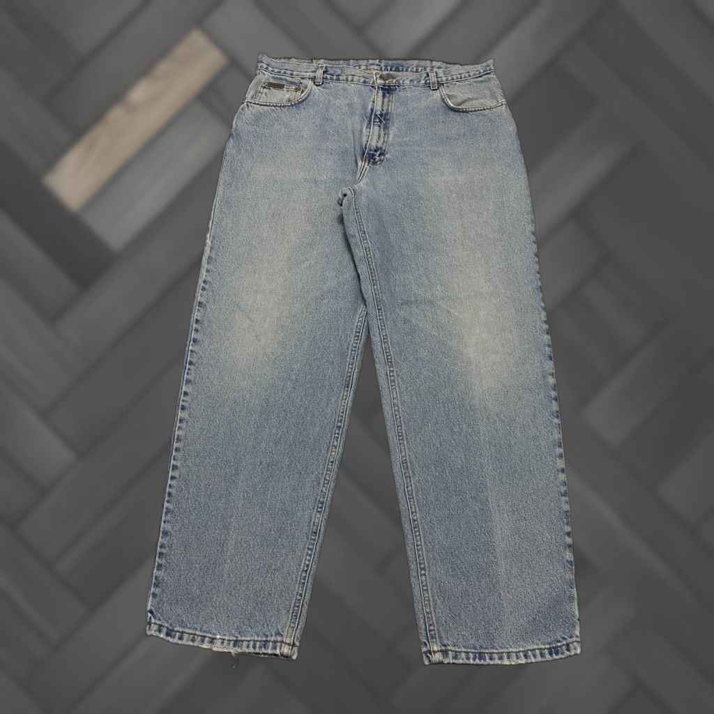 Calvin Klein VINTAGE Calvin Klein Jeans Mens 5-Pocket Denim 38x30 Stone Wash Blue 80s 90s USA Relaxed Wide-Leg Shirt? Size US 37 - 1 Thumbnail