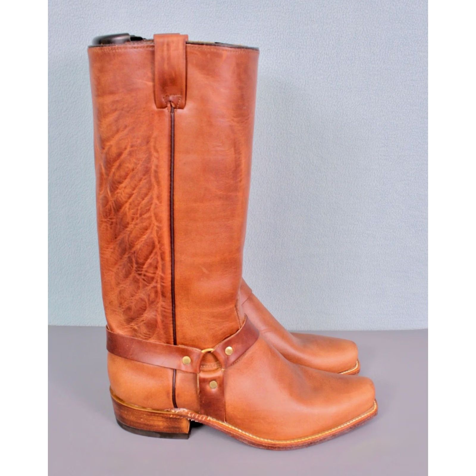 Wrangler NW Wrangler Men's VTG 70s Boots Brown Leather 8 EE Harness Biker Boots 1970s Vintage Shoes Size US 8 / EU 41 - 5 Thumbnail