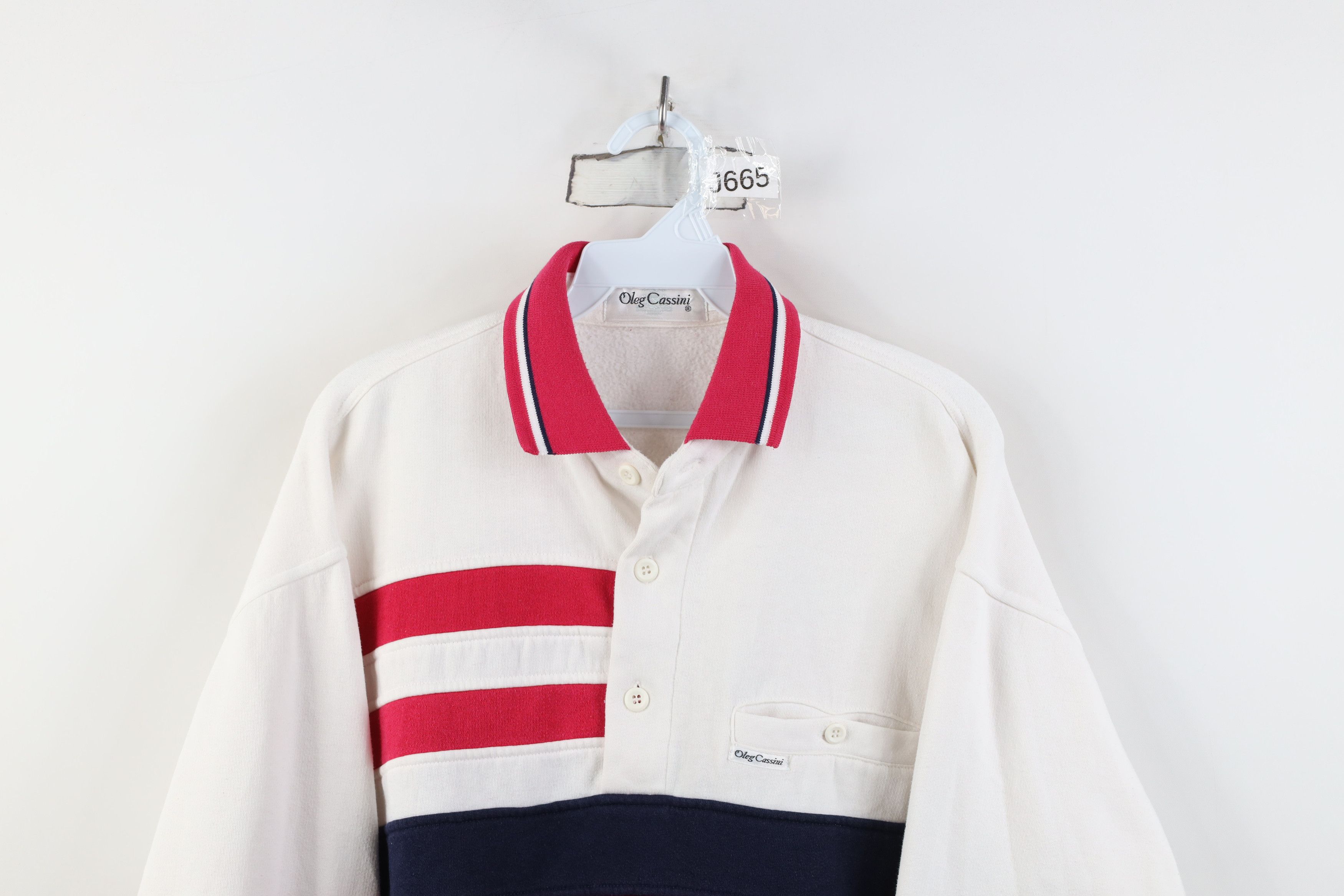 Vintage Vintage 80s 90s Oleg Cassini Collared Pullover Sweatshirt Size US M / EU 48-50 / 2 - 2 Thumbnail