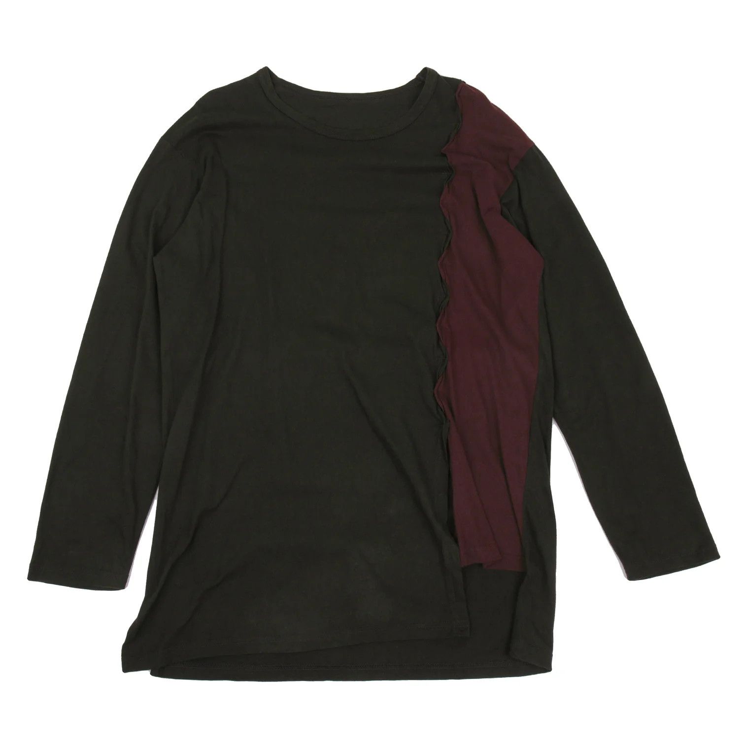 Yohji Yamamoto Seam Twist Design Cut Sew in Khaki Wine Size US S / EU 44-46 / 1 - 1 Thumbnail