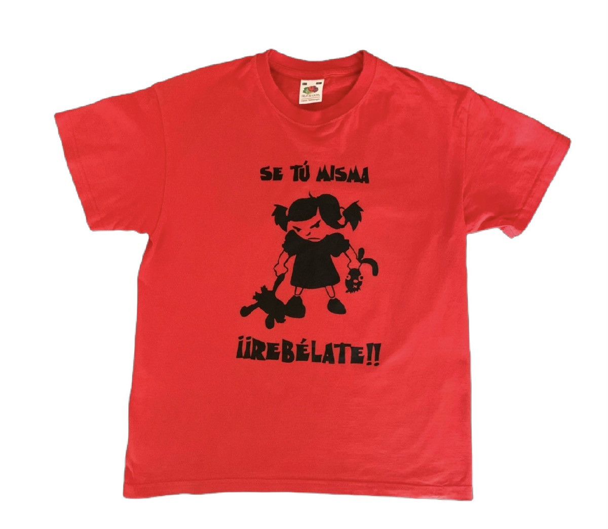 Fruit Of The Loom Rare Resurrection Fest Vintage Girl & Rabbit T-Shirt Size XS / US 0-2 / IT 36-38 - 3 Thumbnail