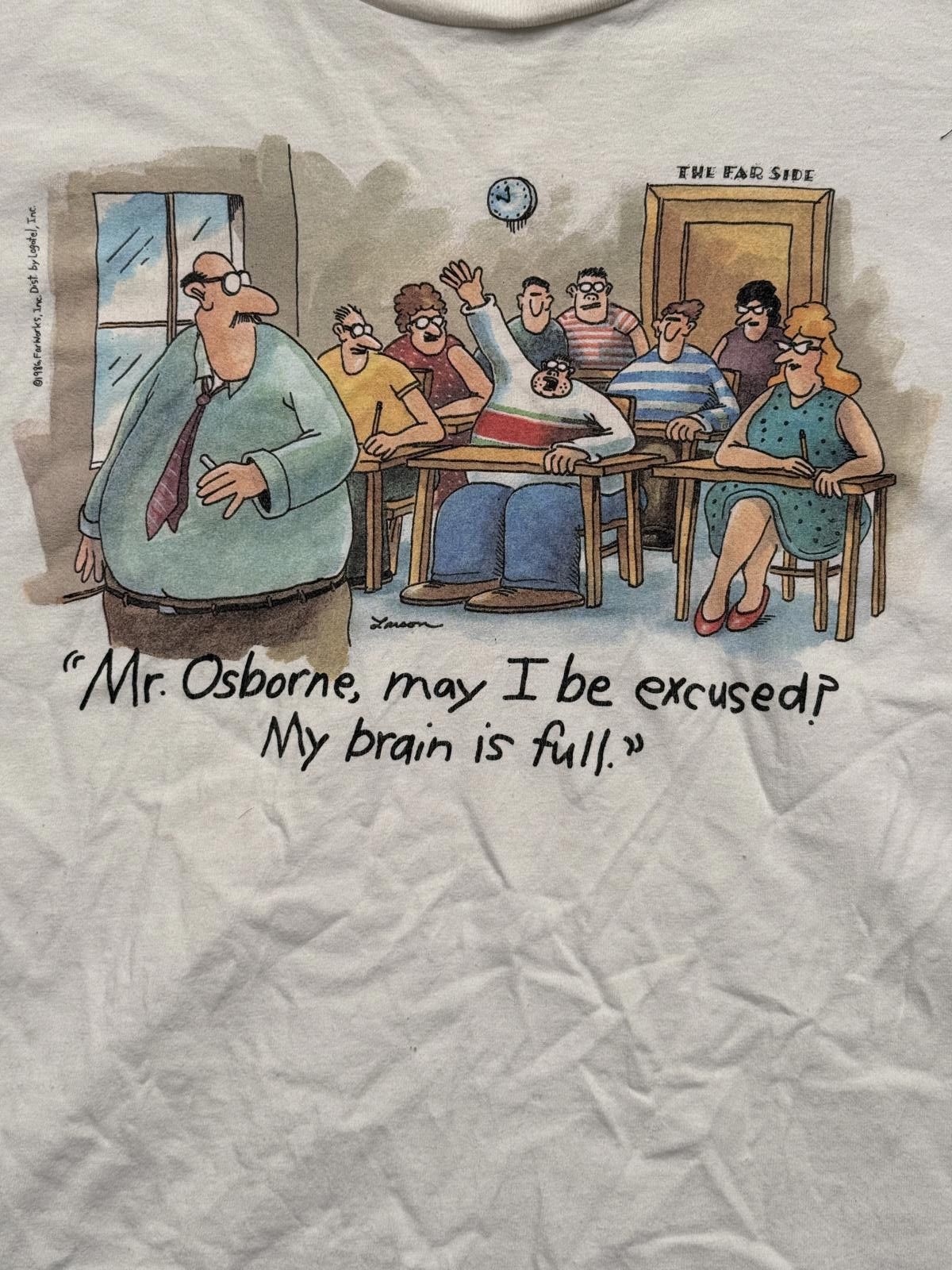 Other Vintage The Farside Comic T-shirt My Brain is Full - L Size US L / EU 52-54 / 3 - 3 Thumbnail