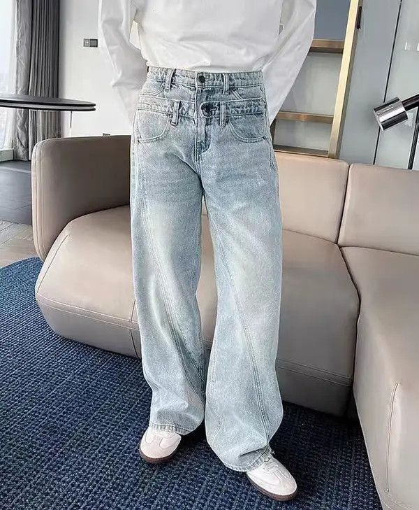 Japanese Brand Ruumika x Ami Vintage double-waisted design washed jeans Size US 32 / EU 48 - 1 Thumbnail