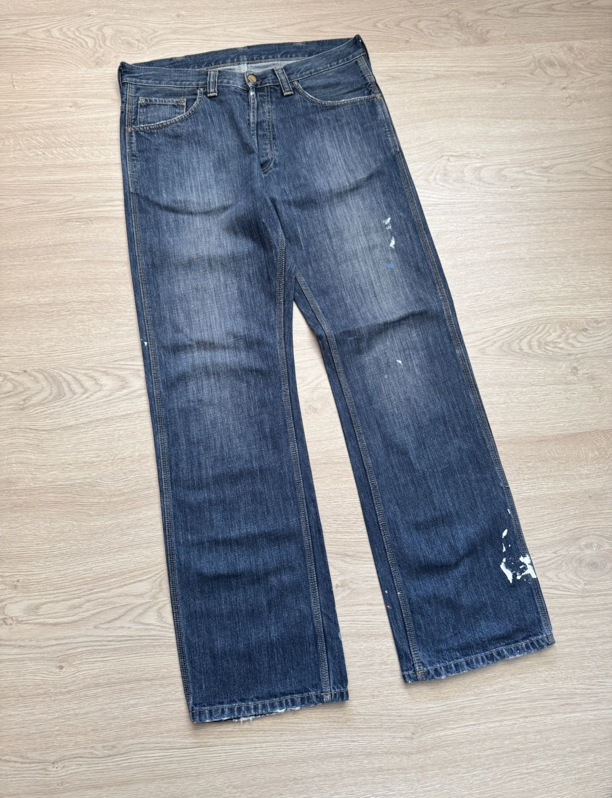 Vintage Vintage Carhartt WIP Blue Jeans Distressed Baggy Pants Size US 32 / EU 48 - 1 Thumbnail