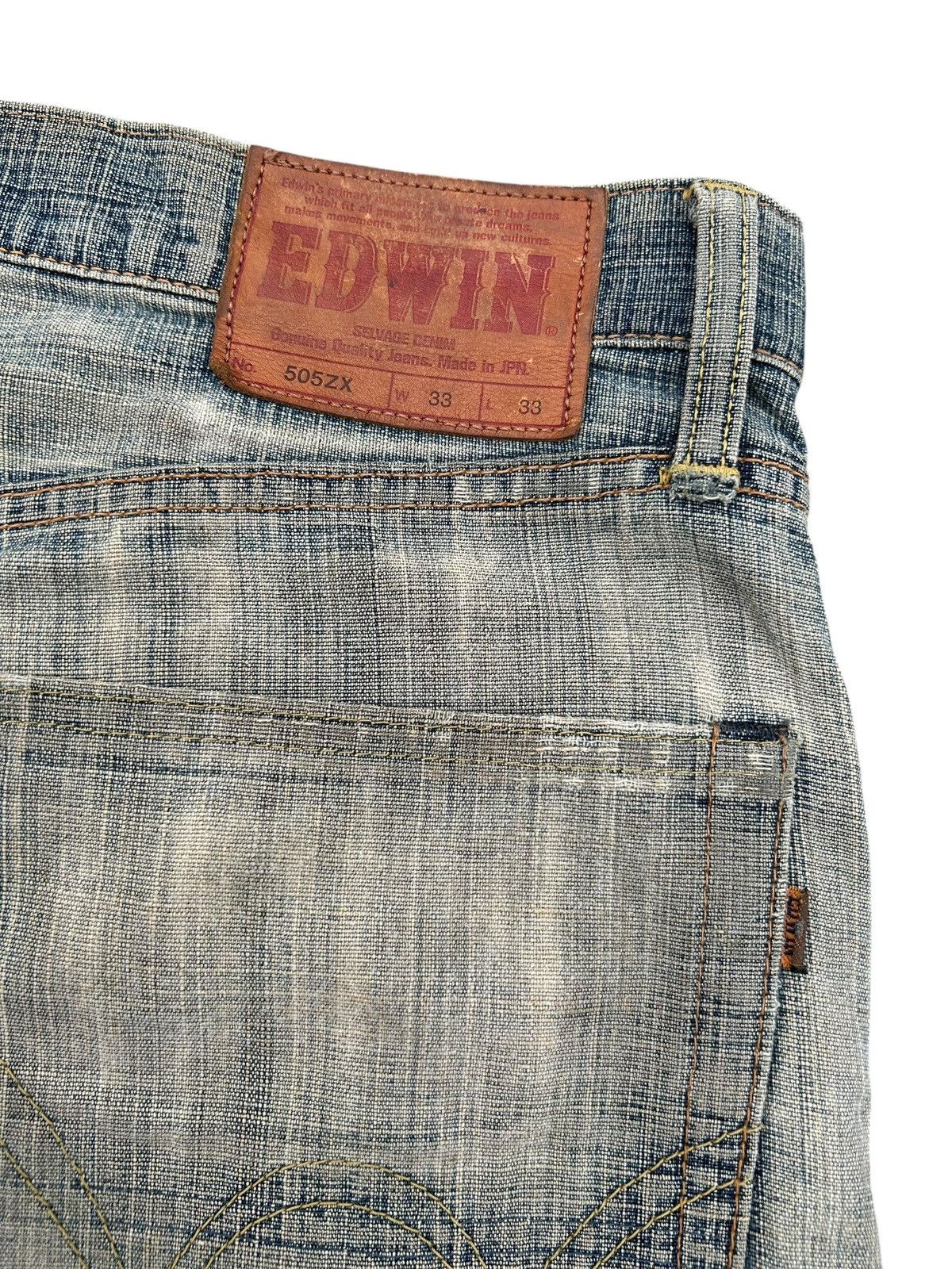 Kapital Vintage Edwin 505ZX Selvedge Sunfaded Rusty Dirty Denim Jean Size US 34 / EU 50 - 14 Thumbnail