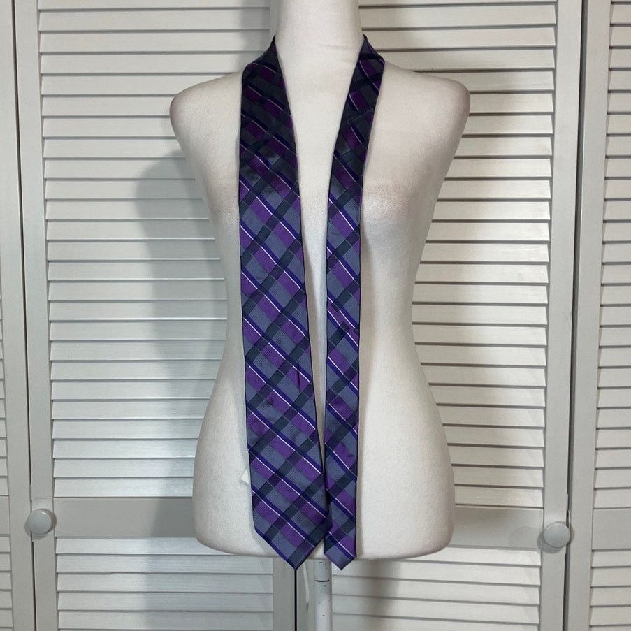 Arrow Arrow Multicolor Plaid Silk Wide Classic Men Necktie 58 ½” Size ONE SIZE - 2 Thumbnail