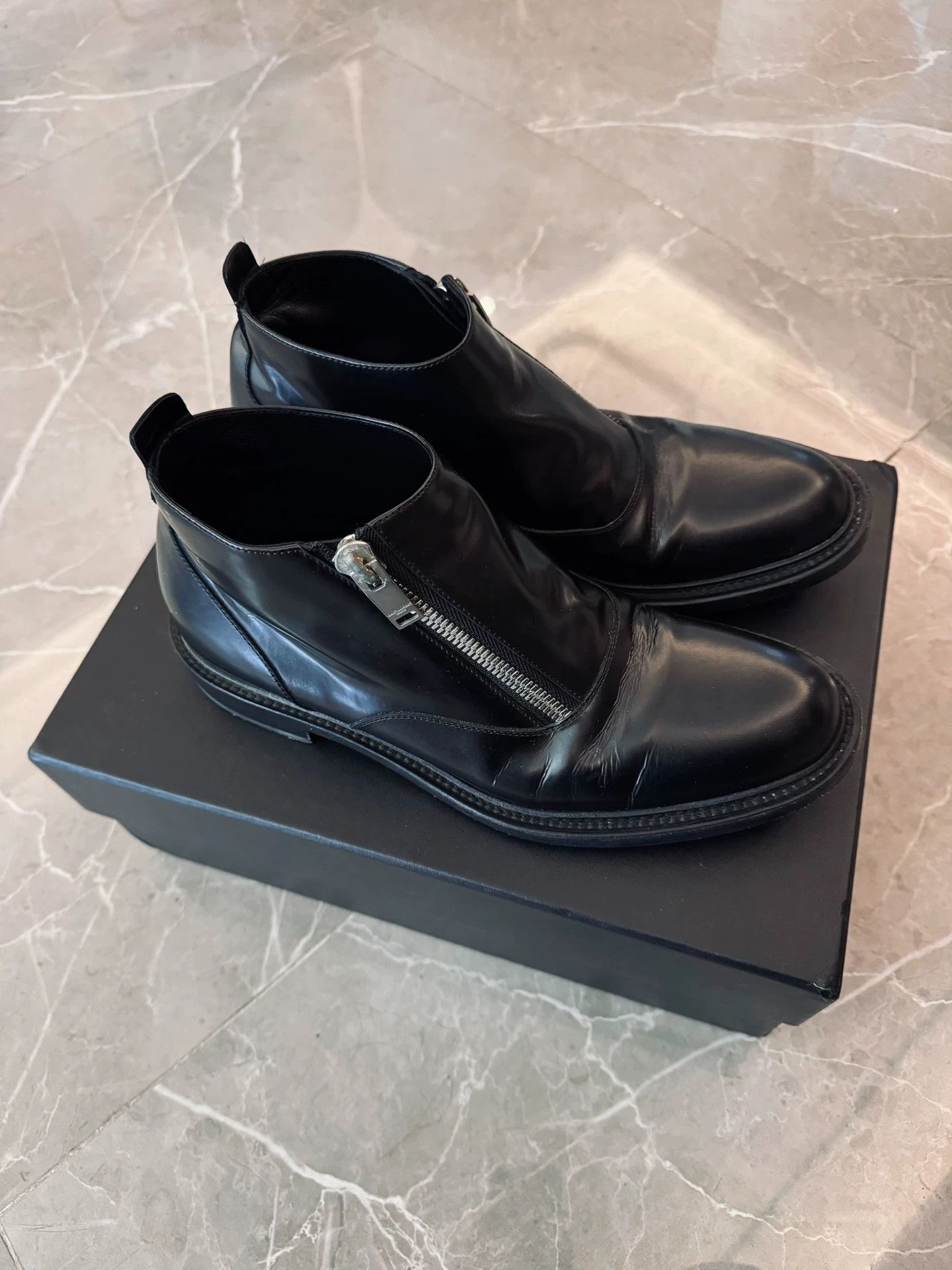 Saint Laurent Paris Saint Laurent 16AW Mid-Top Zipper Calfskin Boot 43 (43-44) Size US 10.5 / EU 43-44 - 1 Thumbnail