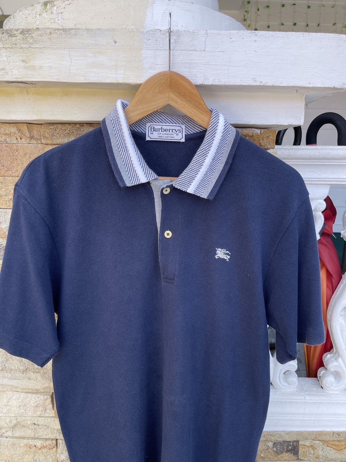 Burberry × Vintage Last Drop🔥Rare🔥Vintage BURBERRYS Polo Shirt Size US M / EU 48-50 / 2 - 1 Thumbnail
