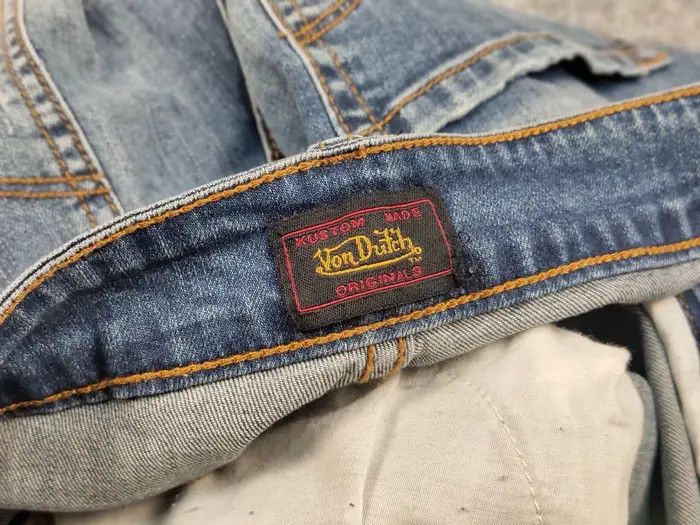 Von Dutch Vintage 90's Von Dutch Kustom Made Distressed Denim Jeans Size US 34 / EU 50 - 6 Thumbnail