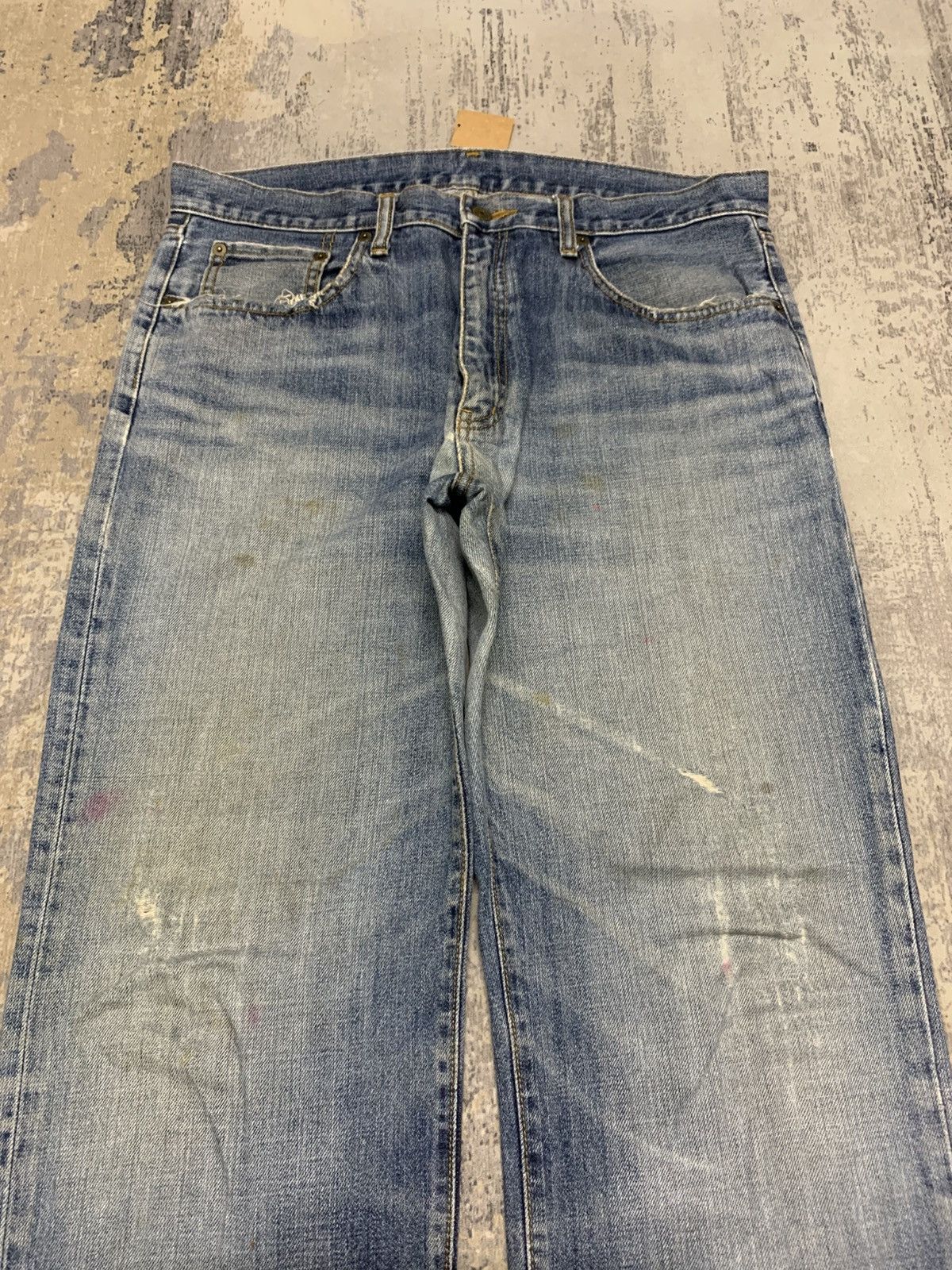 Uniqlo W35x31 90s Style Uniqlo Rusty Mudwash Distressed Denim Jean Size US 35 - 2 Thumbnail