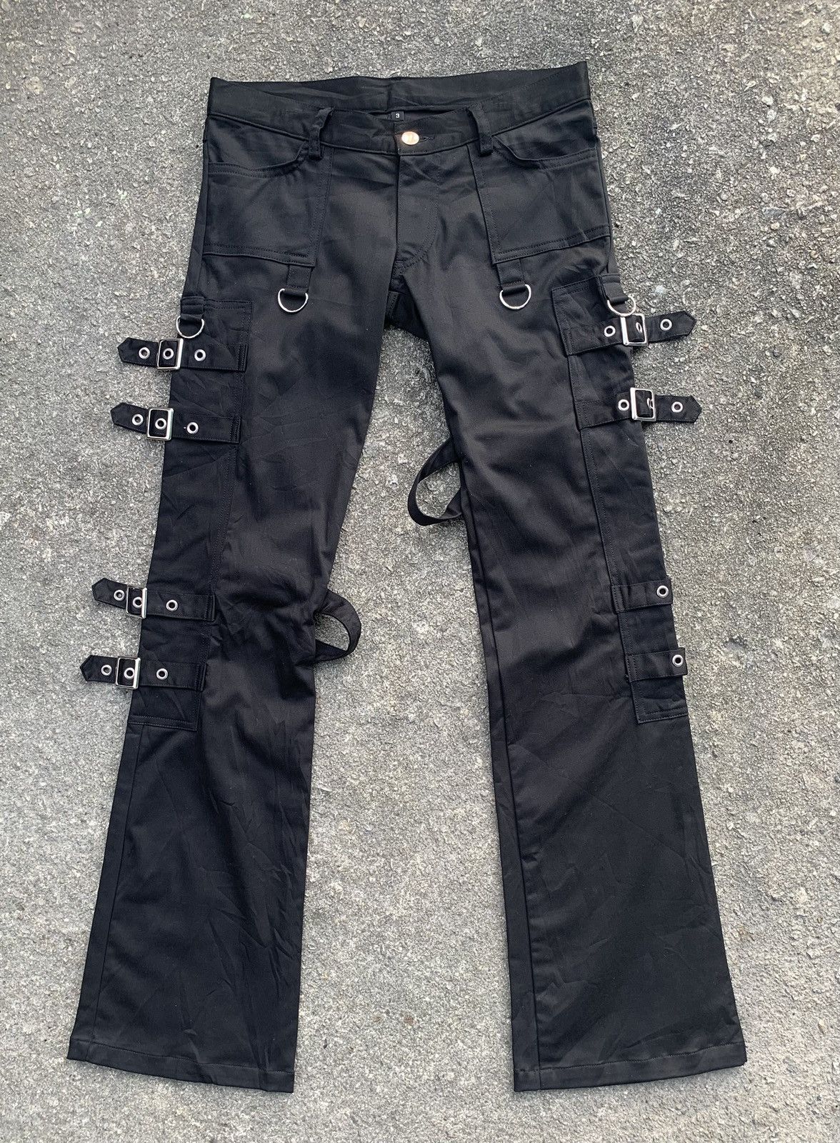 If Six Was Nine Bondage Gothic Punk Unisex Unbrand Flare Pant Made In Japan Size US 28 / EU 44 - 3 Thumbnail