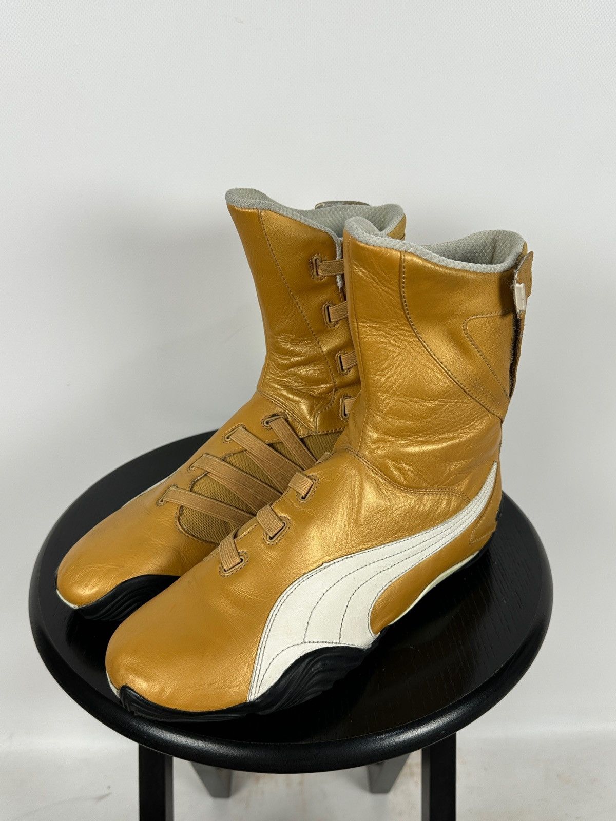 Puma 2000s Vintage Puma High Moto Wrestling Y2K Leather Sneakers Size US 8 / EU 41 - 10 Thumbnail