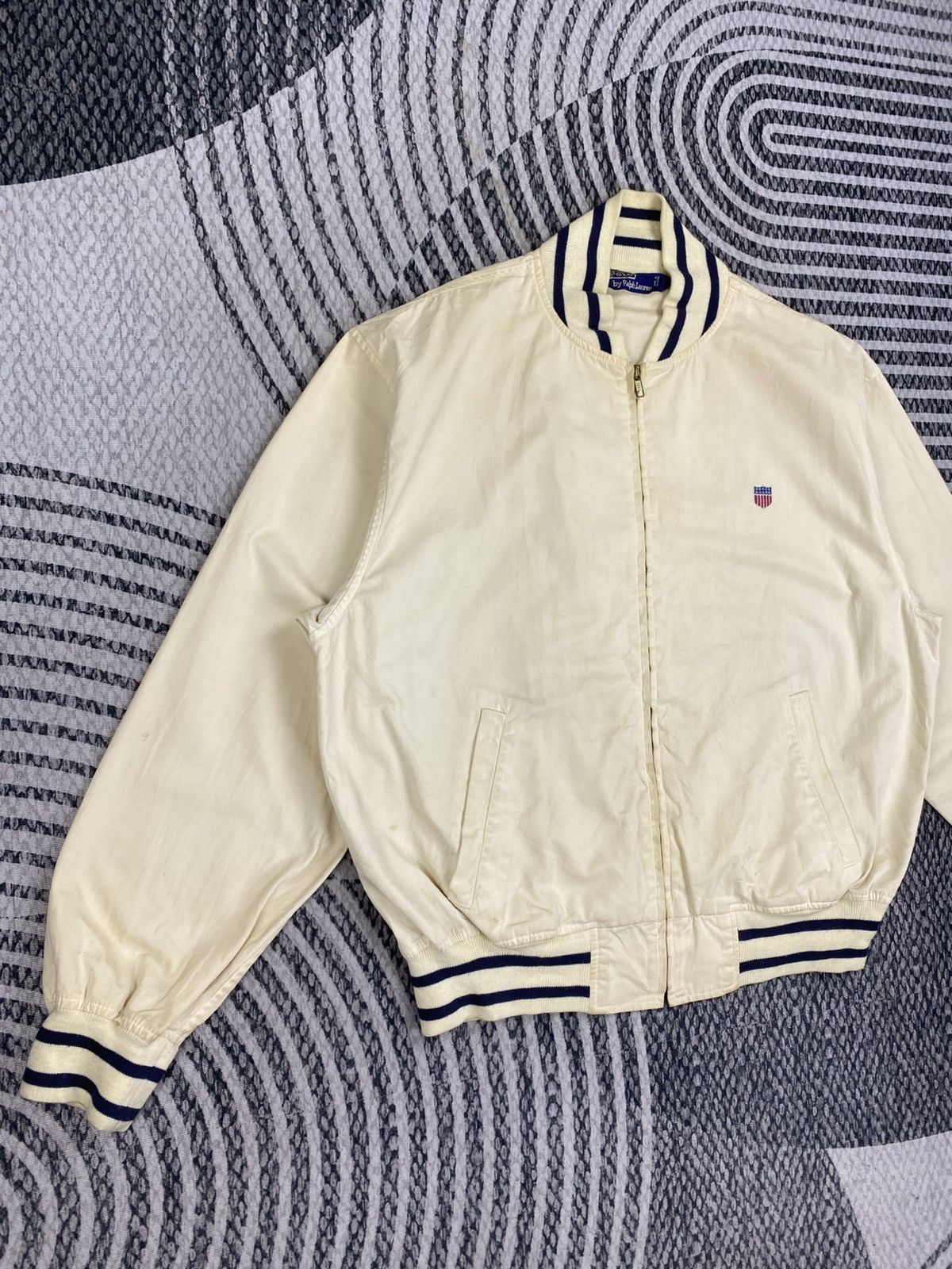 Polo Ralph Lauren Vtg Polo Ralph Lauren Flag Embroidered Varsity Style Jacket Size US L / EU 52-54 / 3 - 3 Thumbnail