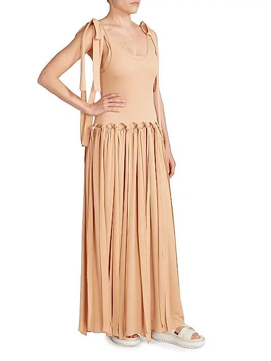 Chloe o1y0825 Maxi Dress in Sand Size S / US 4 / IT 40 - 4 Thumbnail