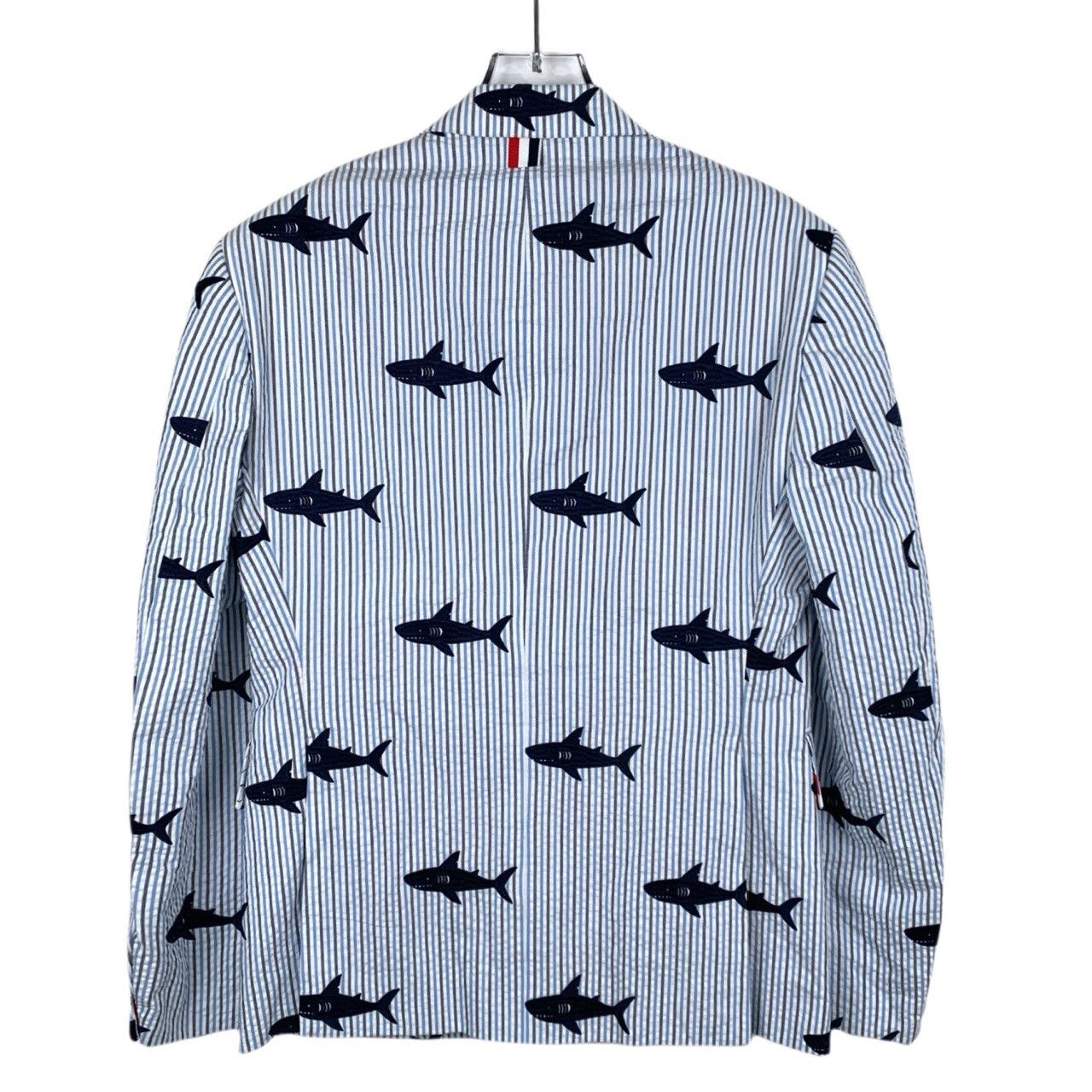 Thom Browne Thom Browne Cotton Jacket with Shark Embroidery (Size 0/XS) Size XS / US 0-2 / IT 36-38 - 8 Thumbnail