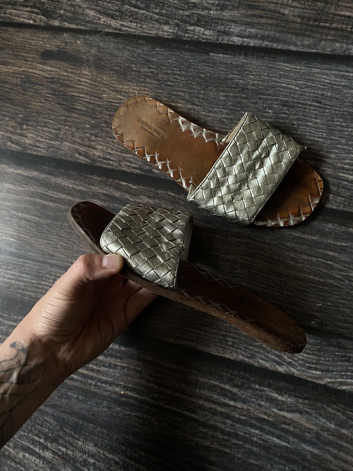 Bottega Veneta × Vintage Bottega Veneta rare leather summer shoes Size US 7 / IT 37 - 2 Thumbnail