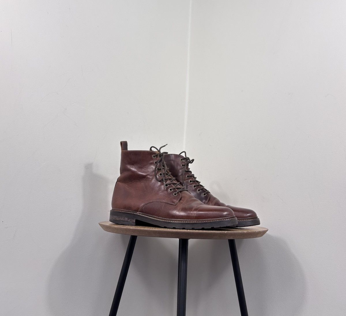 Bobbies Bobbies Paris Men’s Brown Calf Leather Service Lace-Up Boots Size US 9 / EU 42 - 1 Thumbnail