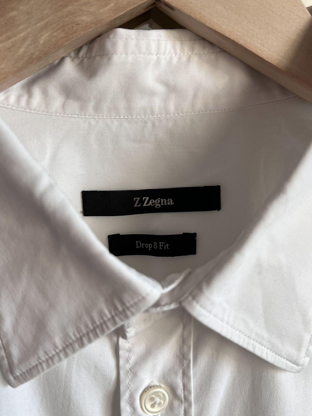 Ermenegildo Zegna Z Zegna Drop 8 Fit White Button Up Shirt Size US XL / EU 56 / 4 - 3 Thumbnail