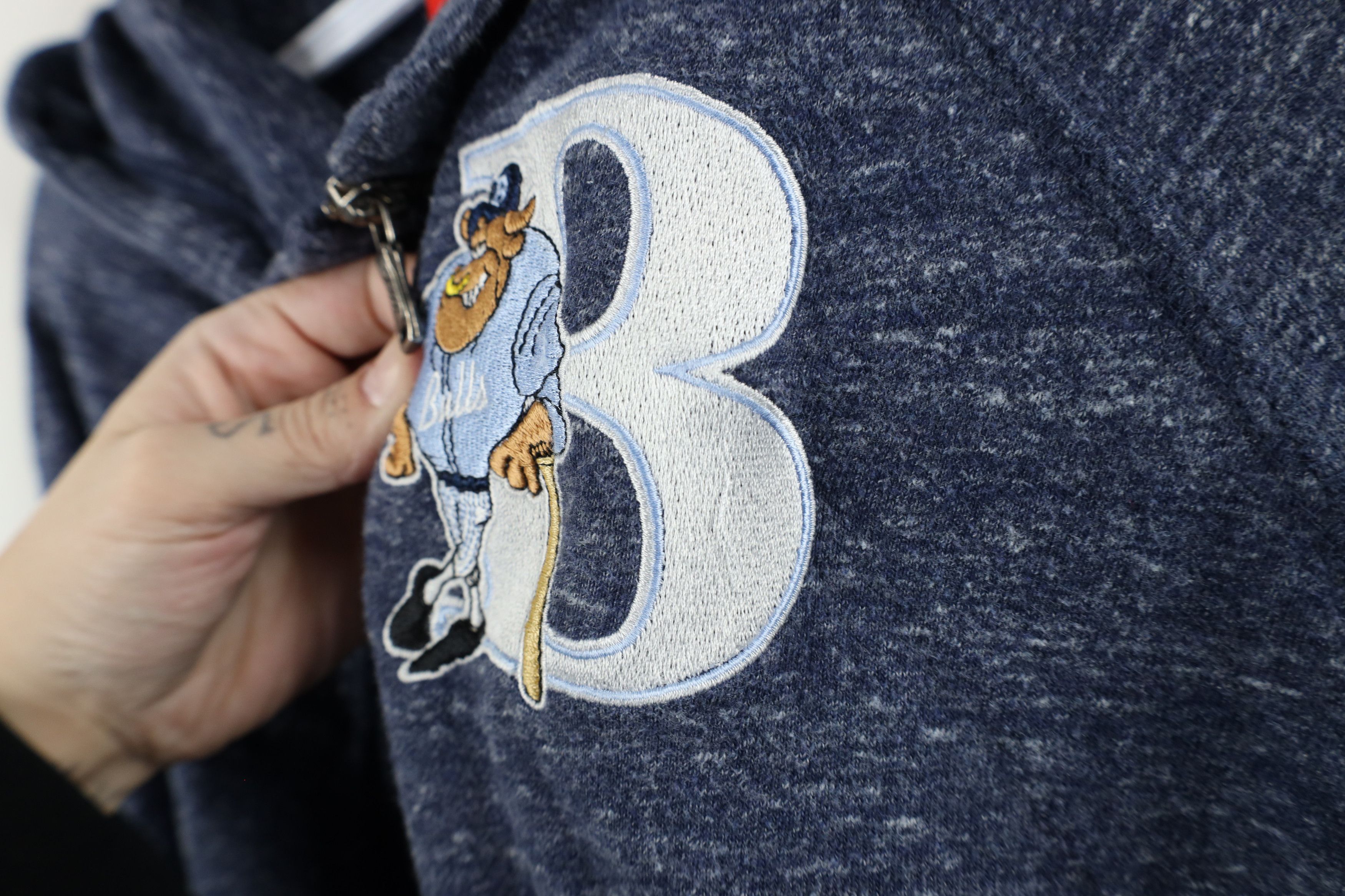 Nike × Vintage Nike Baseball Durham Bulls Full Zip Hoodie Sweatshirt Blue Size US XL / EU 56 / 4 - 7 Thumbnail
