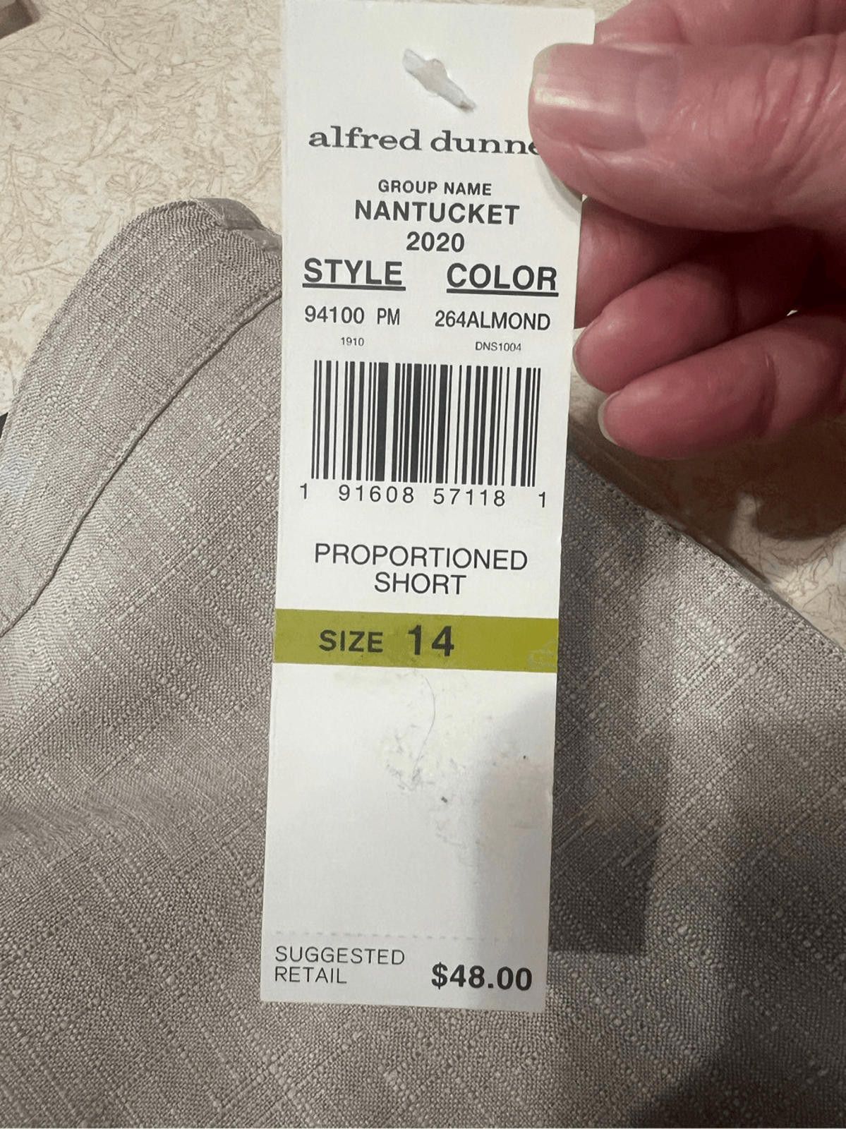 Designer Alfred Dunner Classic Fit Pull On Pants 14 Short Almond NWT Size 36" / US 14 / IT 50 - 4 Thumbnail