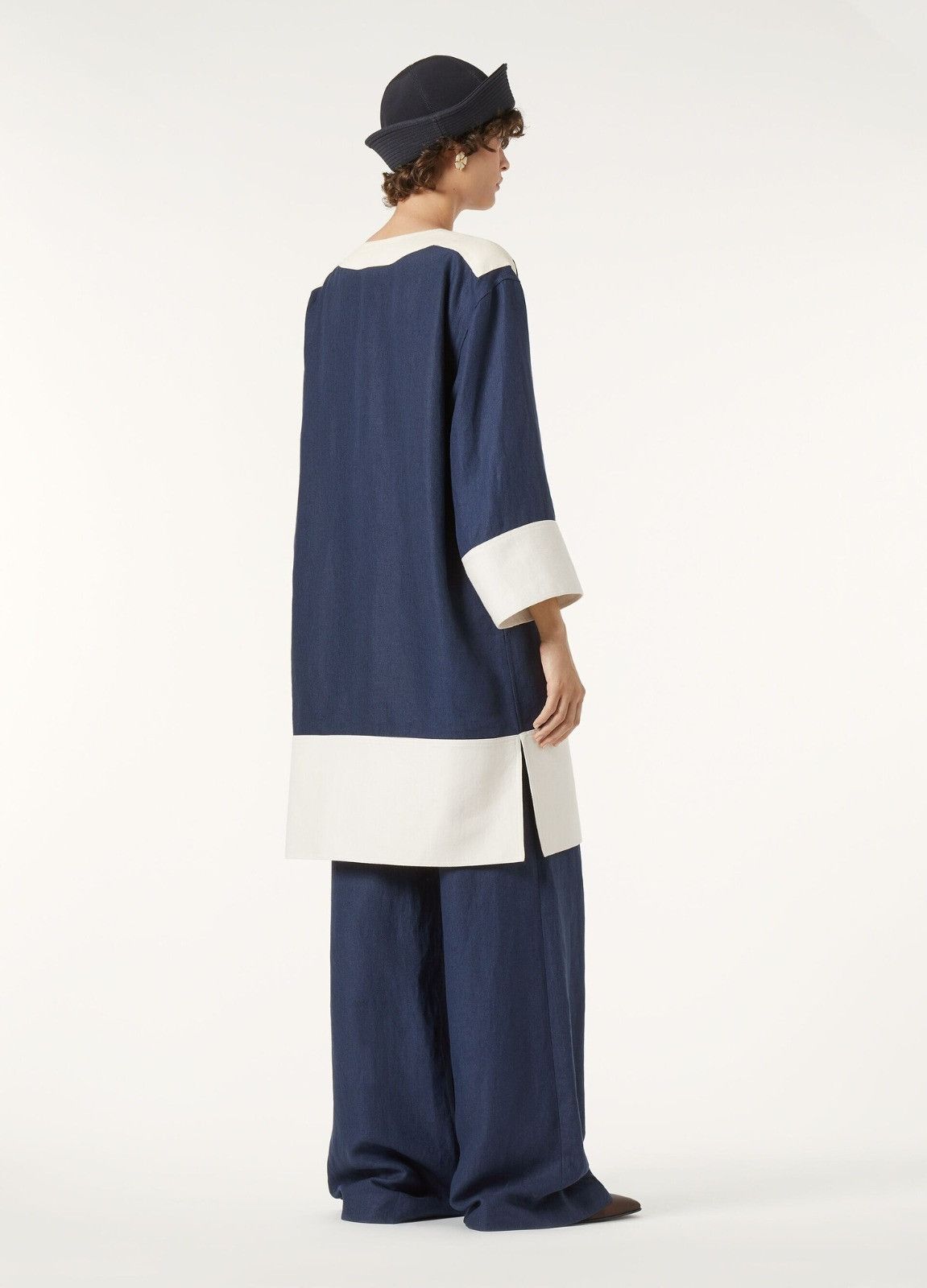 Loro Piana o1srvl11e0526 FAP0220 Colleen Midi Dress in Blue/White Size L / US 10 / IT 46 - 5 Thumbnail