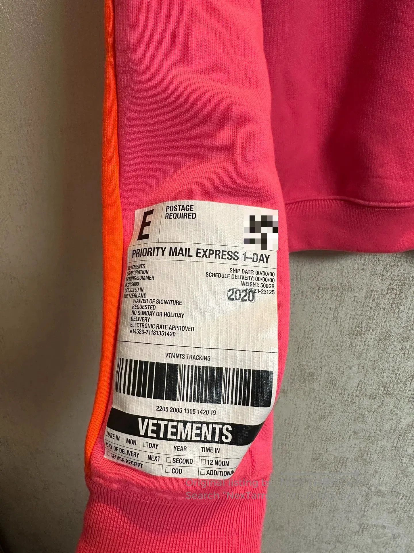 Vetements Vetements Pink Hoodie with Sticker Design. Size US S / EU 44-46 / 1 - 4 Thumbnail