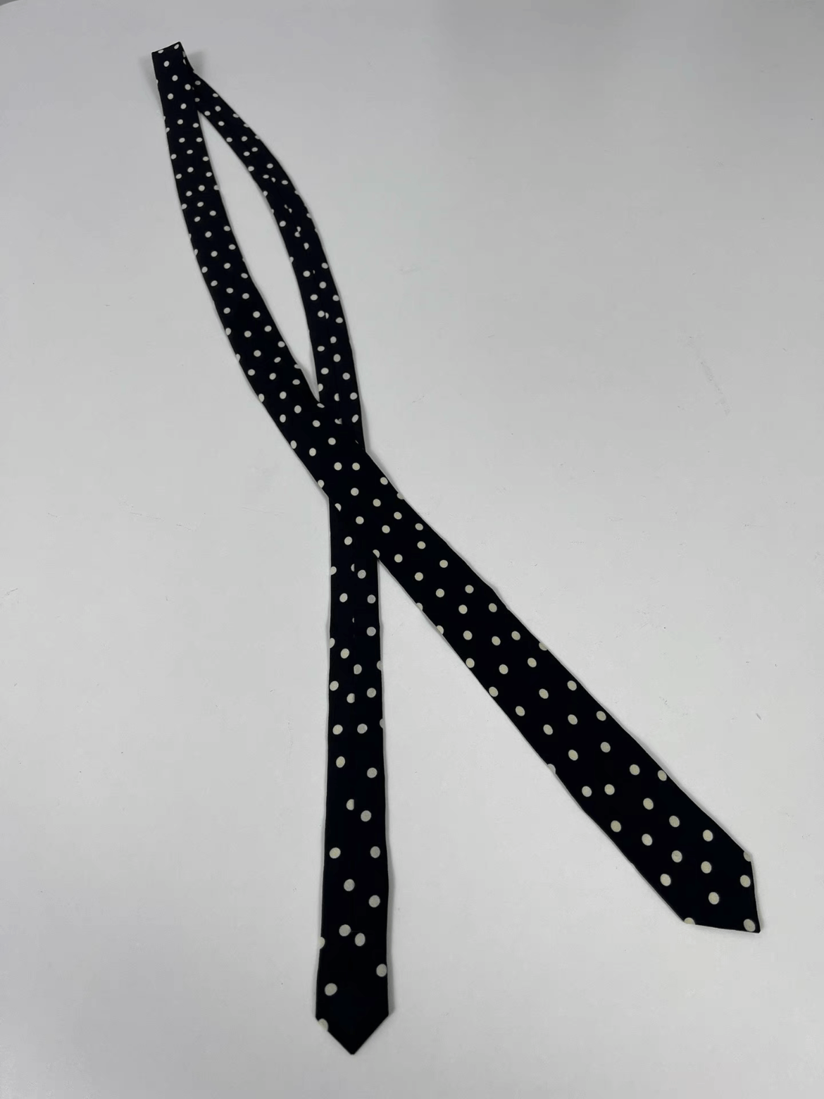 Saint Laurent Paris Saint Laurent black leather tie Hedi Slimane
