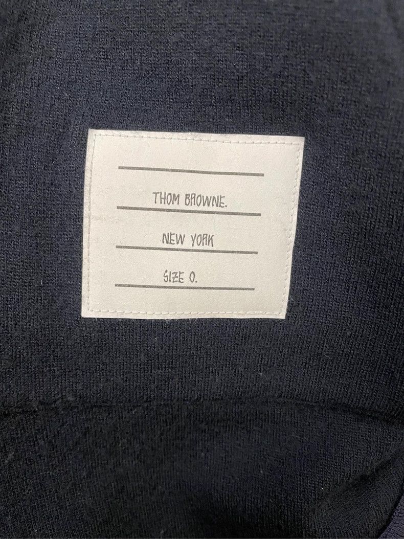 Thom Browne Thom browne blue four-striped hooded button wool cardigan j Size US XS / EU 42 / 0 - 6 Thumbnail
