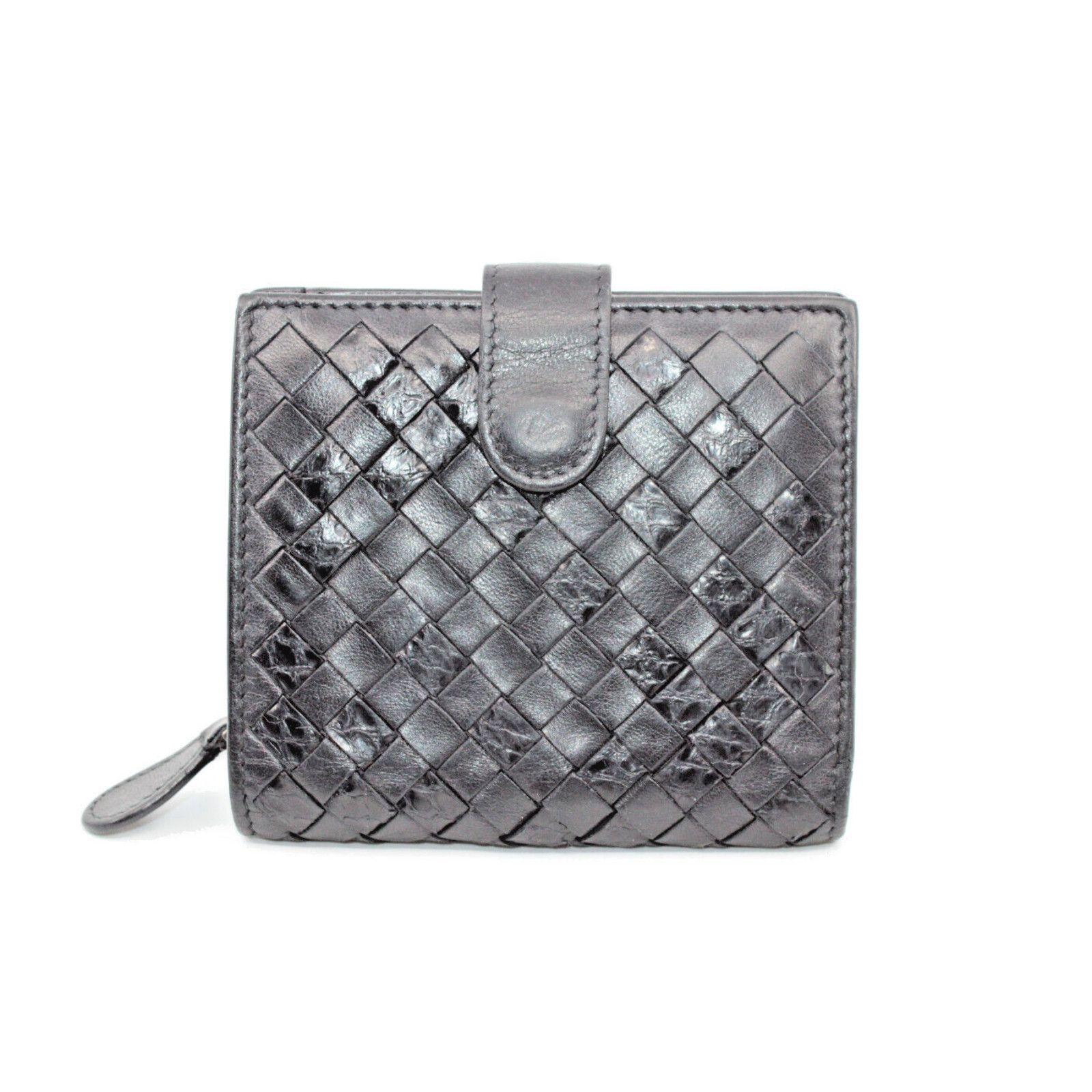 BOTTEGA VENETA Intrecciato Bifold Leather Coin Pouch Wallet