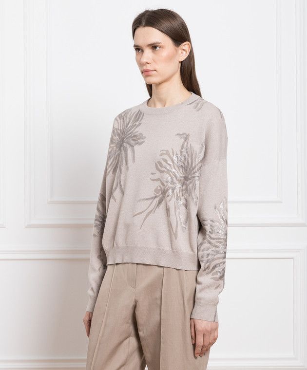 Brunello Cucinelli o1y0825 Crewneck Sweater in Beige Size XS / US 0-2 / IT 36-38 - 3 Thumbnail