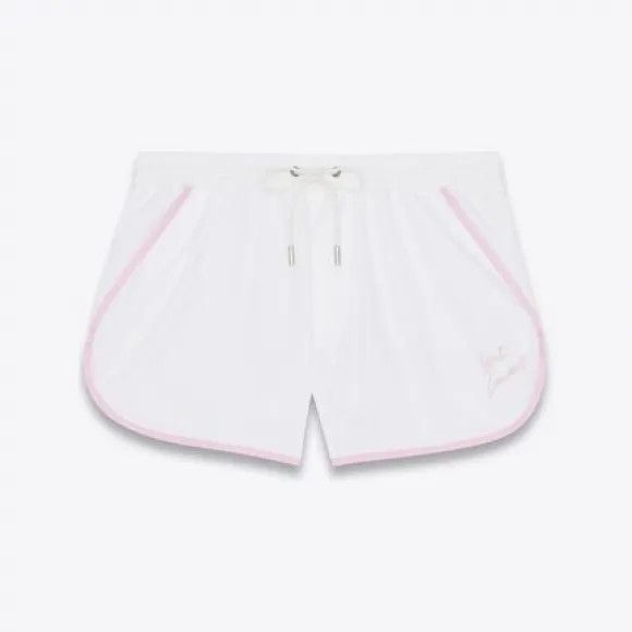Saint Laurent Paris o1s1wg111124 Piping Swim Shorts in White Size US 36 / EU 52 - 1 Preview