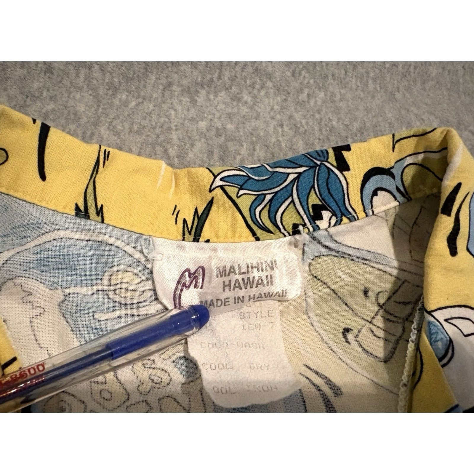 Vintage VINTAGE Malihini Hawaii Button-Up Shirt Cabo Mexico Size Large Men Short Sleeve Yellow Hawaiian Cotton 24" Pit to Pit 27.5" Length Mens Size US L / EU 52-54 / 3 - 4 Thumbnail