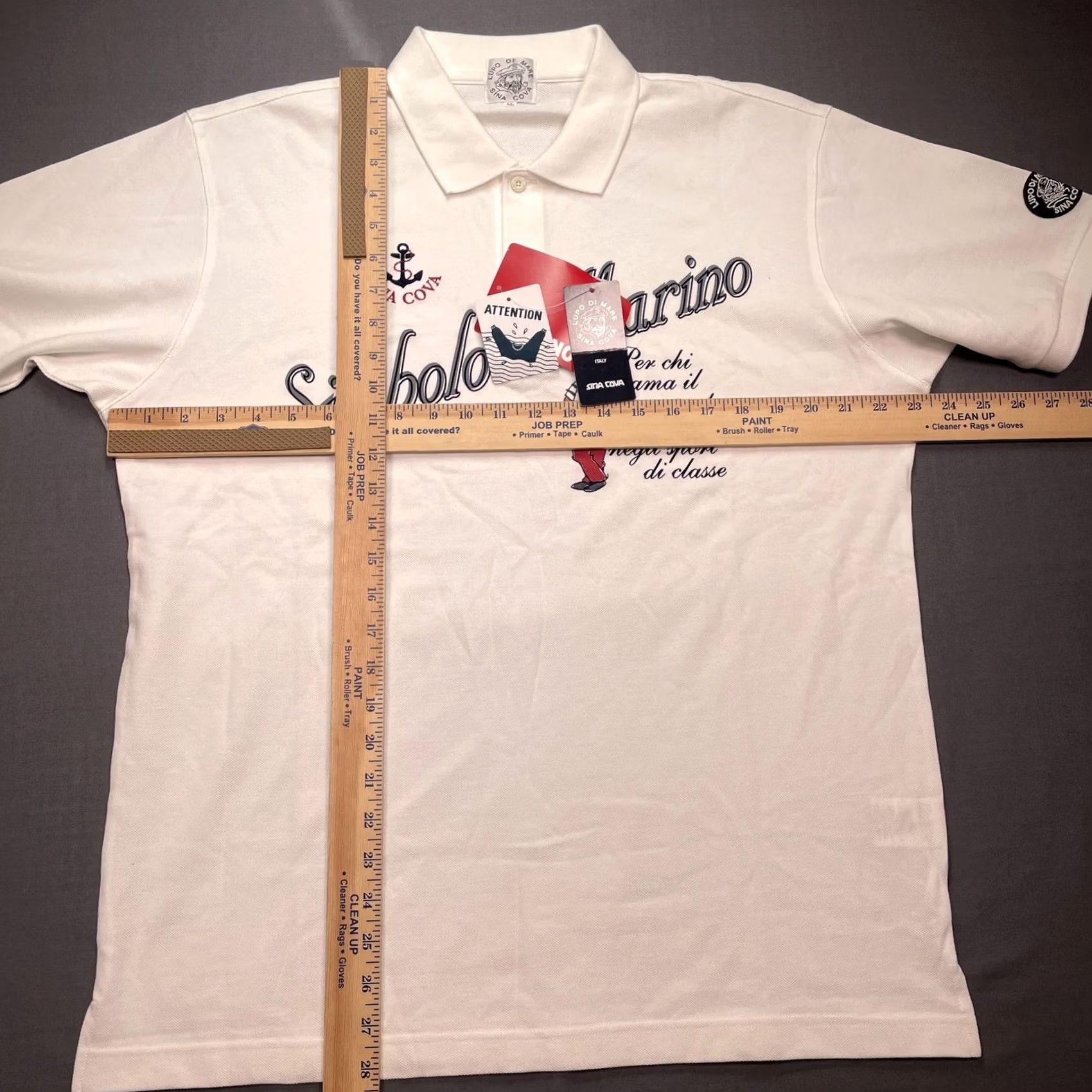 Vintage VINTAGE Lupo Di Mare Sina Cova Polo Shirt Mens XL White Simbolo Marino Nautical Graphic Size US XL / EU 56 / 4 - 6 Thumbnail