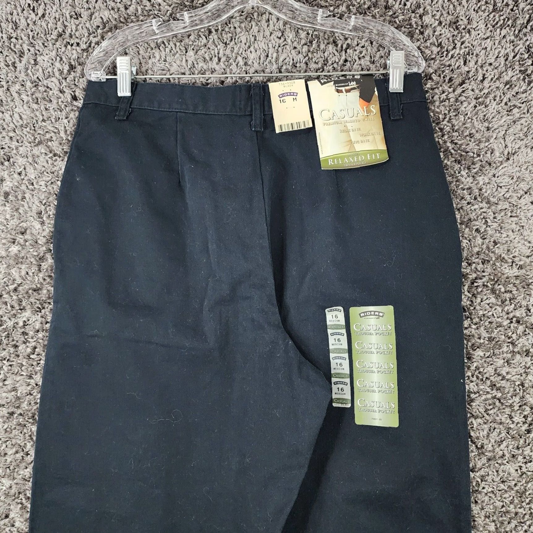 Vintage Riders Womens Relaxed Fit Pants Size 16 Dark Blue Casual Trousers with Pockets Size 38" / US 16 / IT 52 - 7 Thumbnail