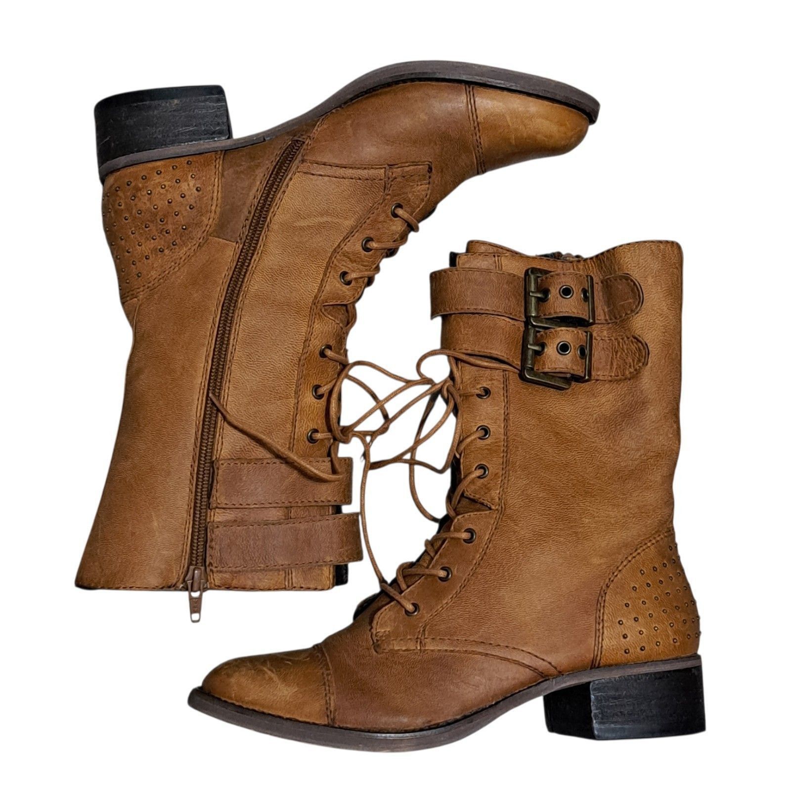 Steve Madden Steve Madden Lace Up Retro Buckle Military Combat Mid Calf B Size US 9 / IT 39 - 1 Thumbnail