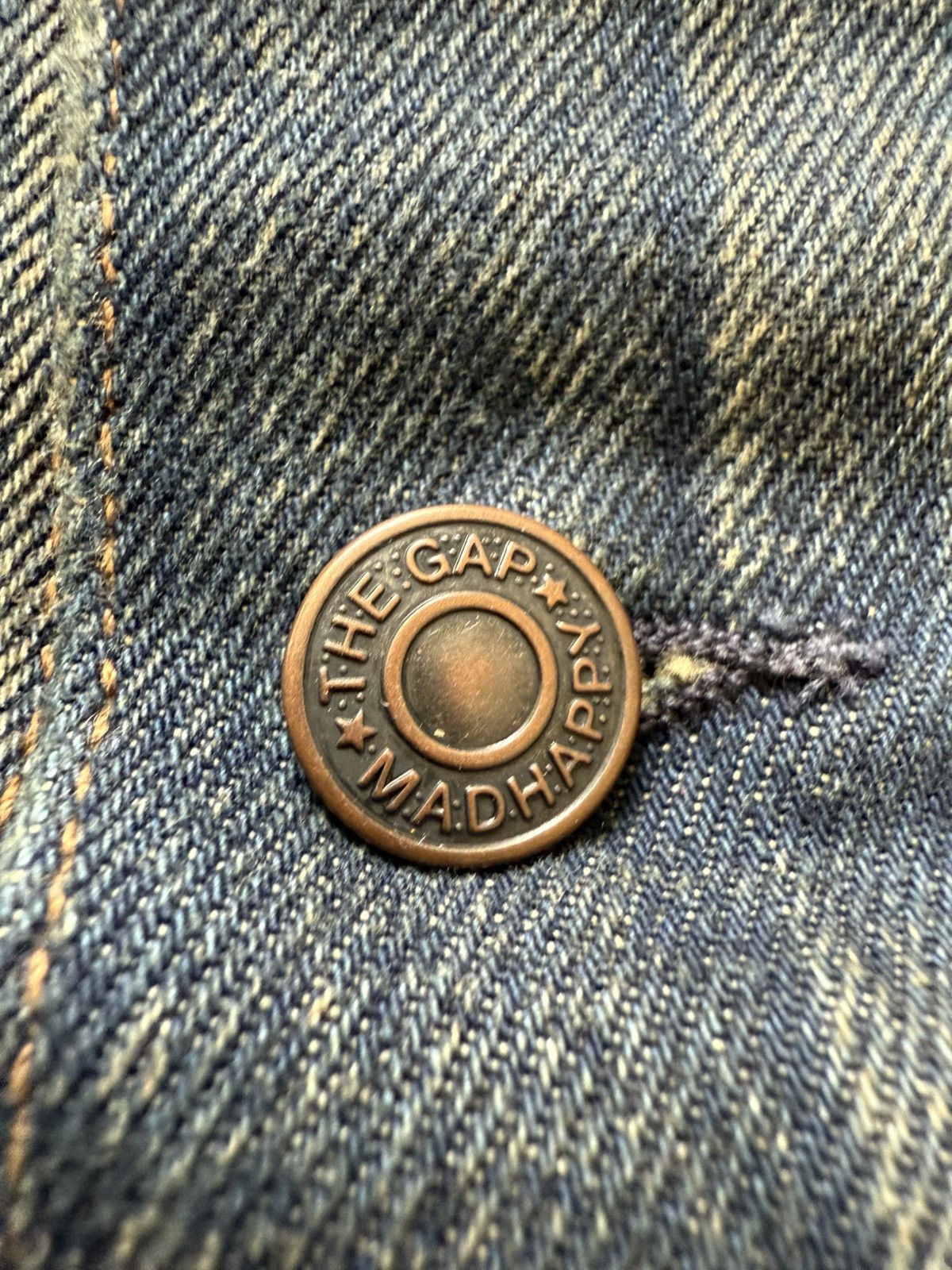 Gap × Madhappy GAP x Mad Happy Denim Jacket Distressed Dark Wash Size L Size US L / EU 52-54 / 3 - 10 Thumbnail