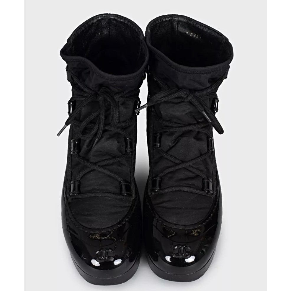 Chanel Chanel Black Lace-Up Boots - Size 37 Size US 6 / IT 36 - 2 Thumbnail
