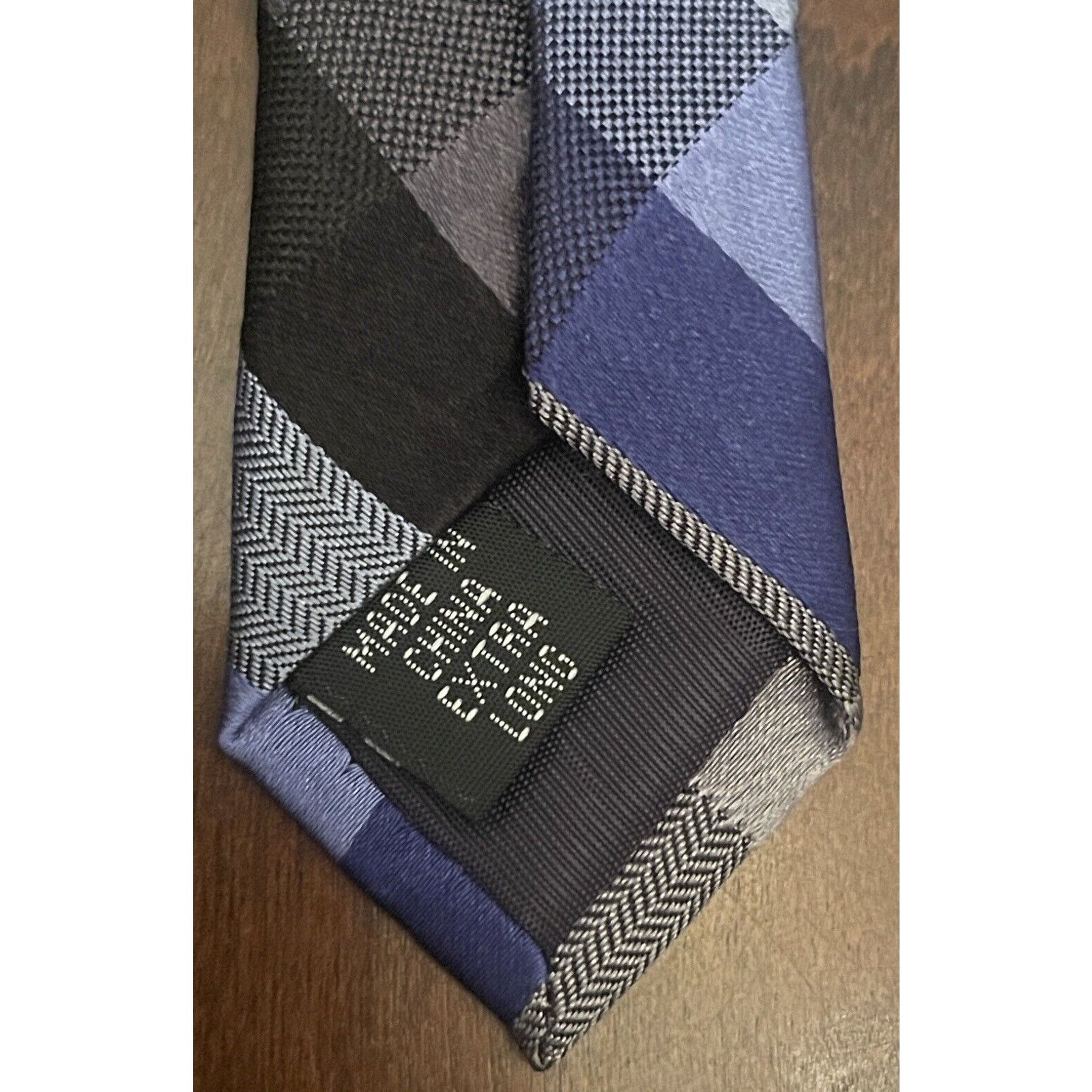 Joseph Abboud Joseph Abboud Blue Black Gray 100% Silk Men’s Extra Long Size ONE SIZE - 8 Thumbnail