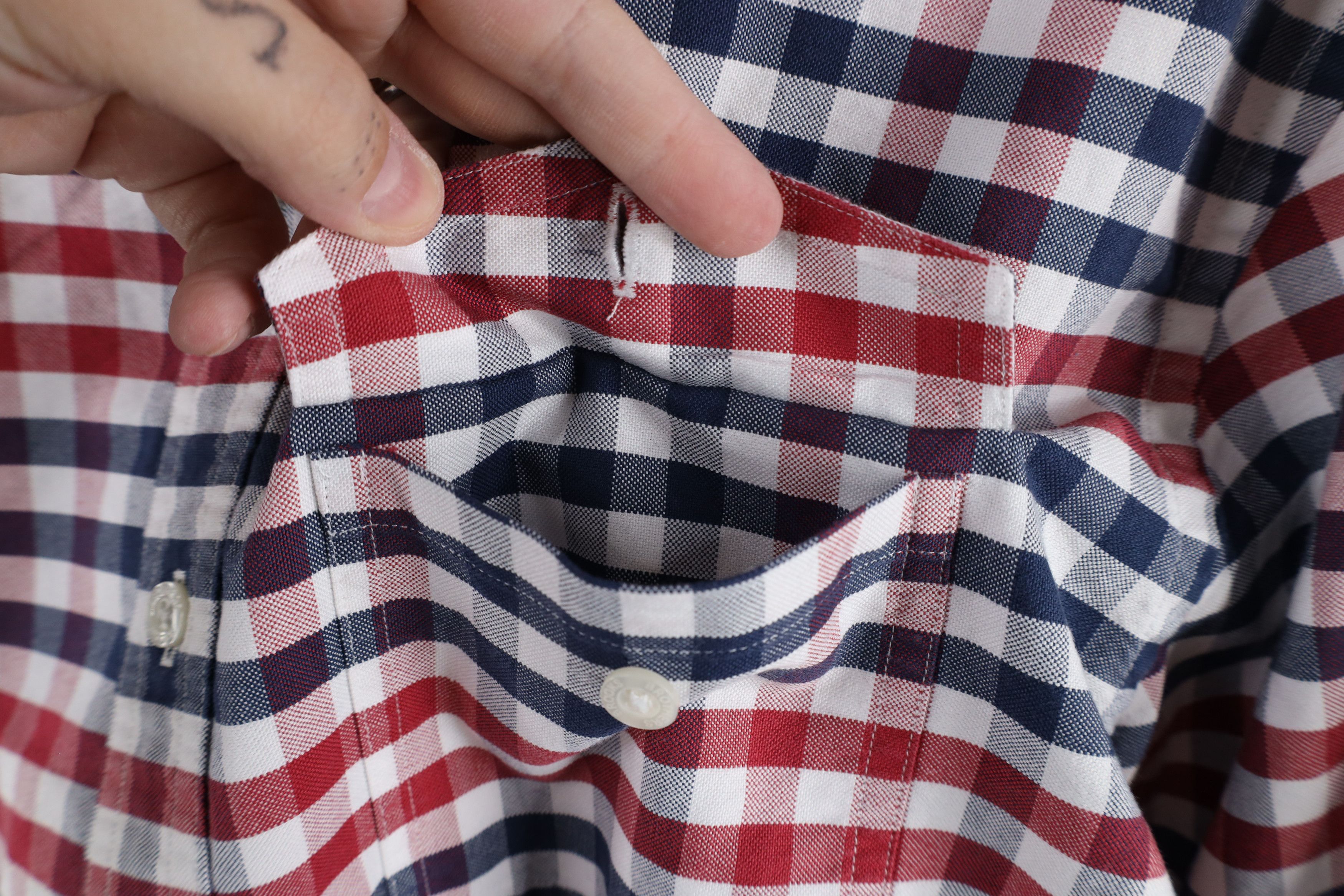 Brooks Brothers × Vintage Brooks Brothers Red Fleece Button Down Shirt Plaid Cotton Size US L / EU 52-54 / 3 - 5 Thumbnail