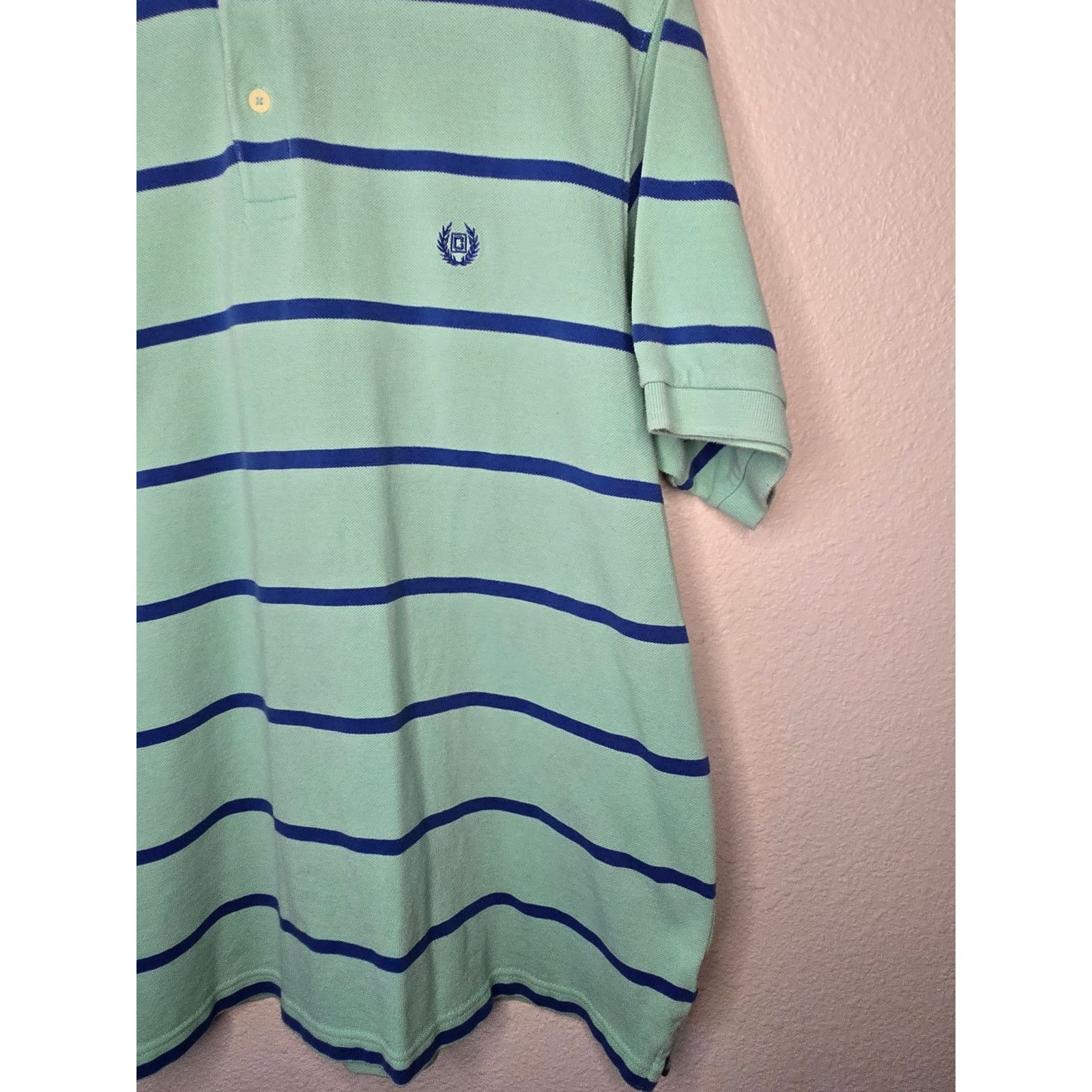 Chaps Chaps Polo Blue Striped Shirt Mens Teal Collared XL Size US XL / EU 56 / 4 - 3 Thumbnail